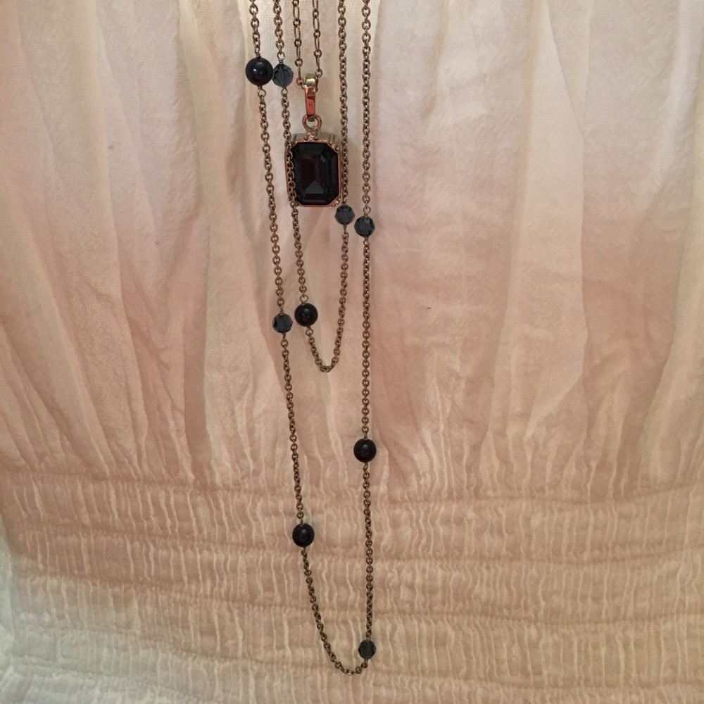 ❤️Necklace with Blue Pendant❤️Bead Necklace.❤️